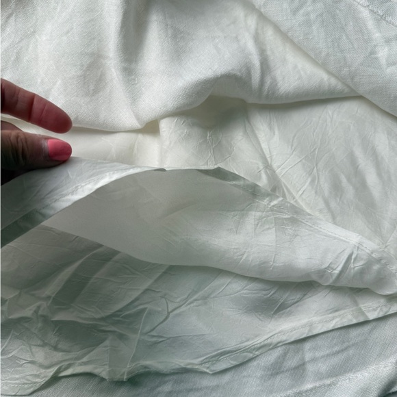 Lauren Ralph Lauren White 100% Linen Lined Midi Skirt Women's SZ. 22W Boho Beach - Picture 6 of 10